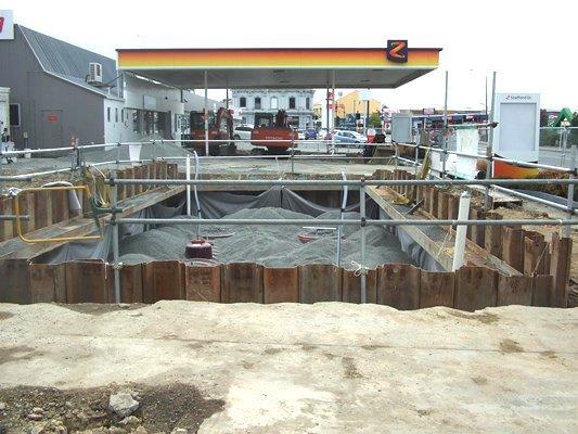 Underground fuel pipes at Z service station